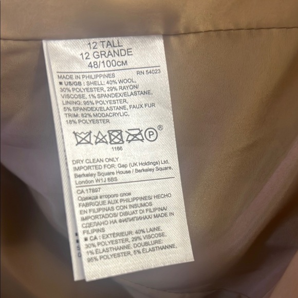 BANNA REPUBLIC - Elegant Tan Faux Fur Trimmed Women's Jacket size 12 - Picture 9 of 9